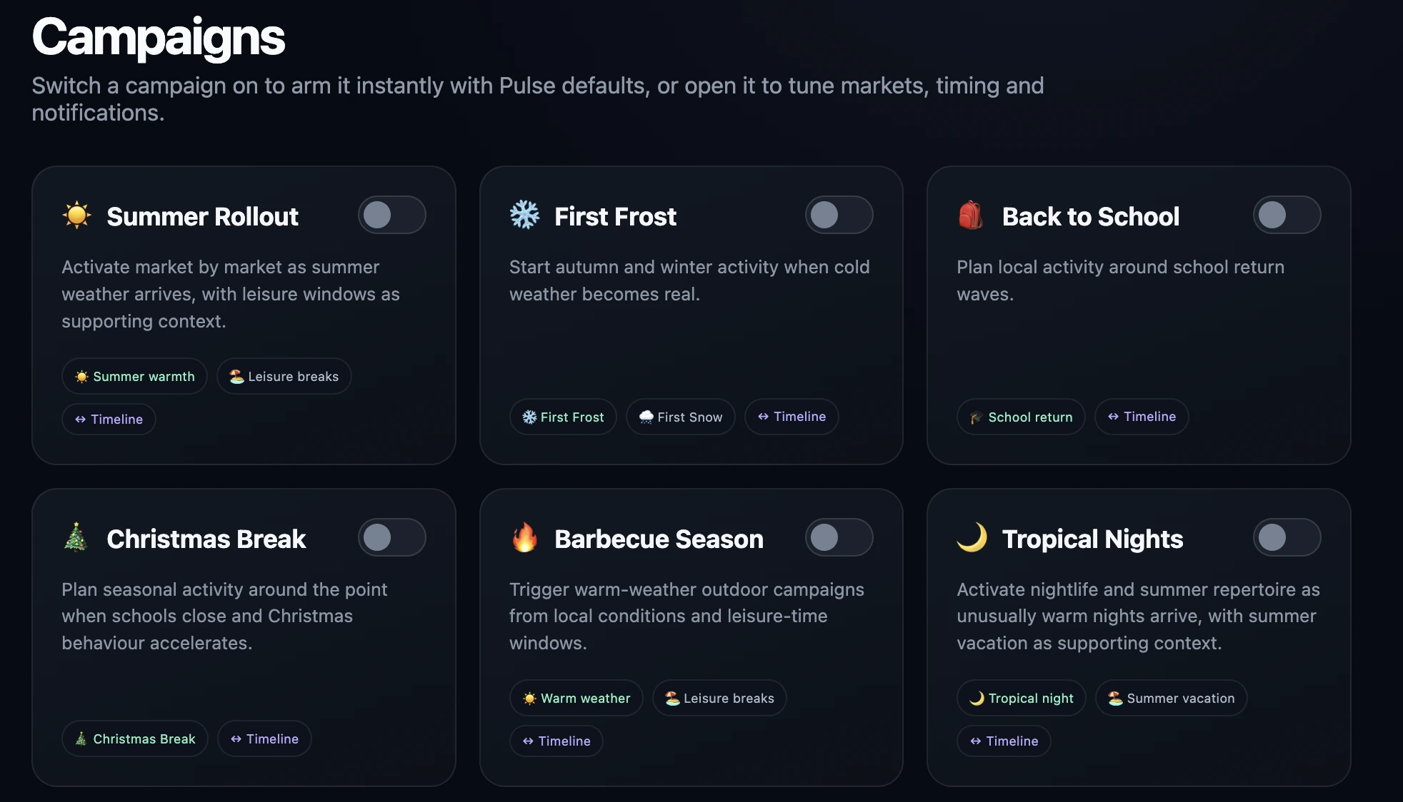 Pulse campaign templates